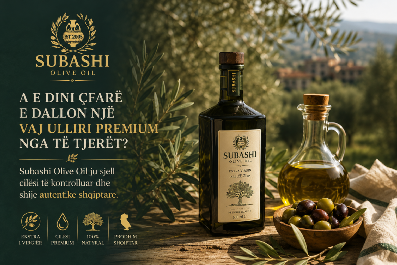  A e dini çfarë e dallon një vaj ulliri premium nga të tjerët? Subashi Olive Oil ju sjell cilësi të kontrolluar dhe shije autentike shqiptare.